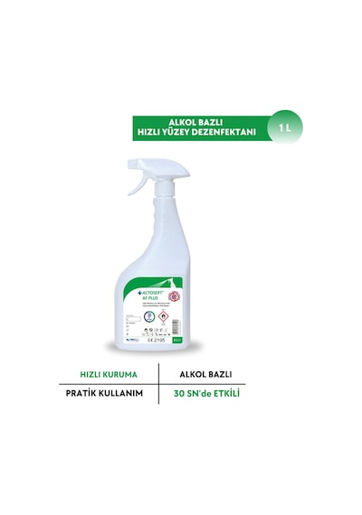 Actosept Af Plus Cihazlar İçin Alkol Bazlı Hızlı Yüzey Dezenfektanı- %70 Etanol 1 L