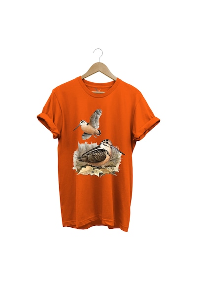 Avcılık Hunter Çulluk Avcılığı Baskılı %100 Pamuk Regular Fit Turuncu T-shirt Turuncu