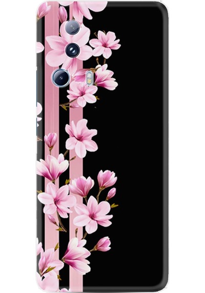 Xiaomi 13 Lite Kılıf Resimli Desenli Baskılı Silikon Pink Flowers 3 1393