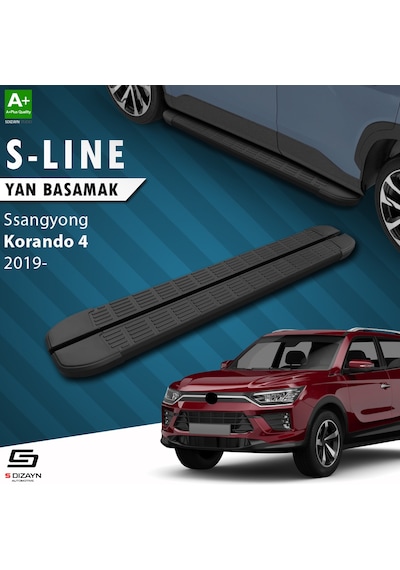 S-dizayn Ssangyong Korando S-line Siyah Yan Basamak 183 Cm 2019 Üzeri A+ Kalite
