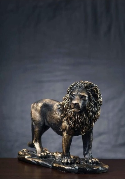 Arose Arose Aslan Biblo Heykel Dekor Siyah Altın Eskitme 33 Model-23 Genel