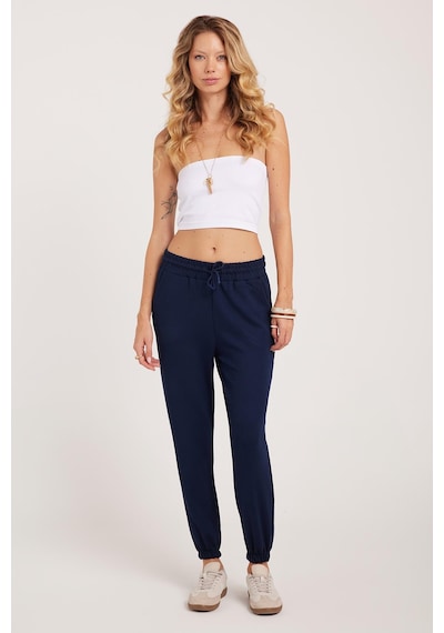 Tudors Kadın Relax Fit Rahat Kesim Modal Kumaş Beli Bağlamalı Lastikli Jogger Lacivert Eşofman Altı-39588 Tudors Kadın Relax Fit Rahat Kesim Modal Kumaş Beli Bağlamalı Lastikli Jogger Lacivert Eşofman Altı-39588