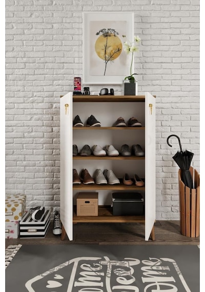 Simple Ayakkabılık Çok Amaçlı Dolap Mutfak Kiler Balkon Ekru Ceviz Simple Ayakkabılık Çok Amaçlı Dolap Mutfak Kiler Balkon Ekru Ceviz