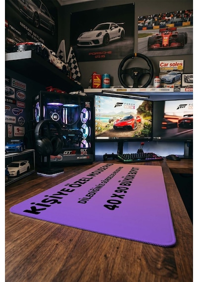 Kişiye Özel 40x90 Mouse Pad Fotoğraf Baskılı Xxl Oyuncu Klavye Mousepad Kaymaz Masa Pedi Beyaz