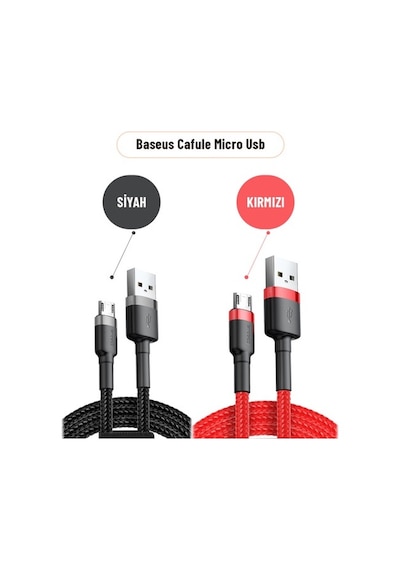 Baseus Cafule Lightning Micro Usb Type-C Telefon Şarj Kablosu