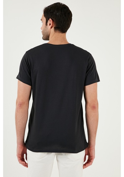 Buratti Pamuklu Slim Fit Bisiklet Yaka Erkek T Shirt 541Perspective Koyu Antrasit
