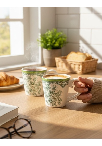 2 Li Lüks Verdantia Kupa-5821 Çok Renkli