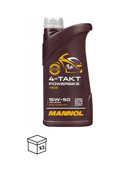 Mannol MN7832-1 4 Takt Powerbike Sae 15W-50 Motor Yağı 2 x 1 L