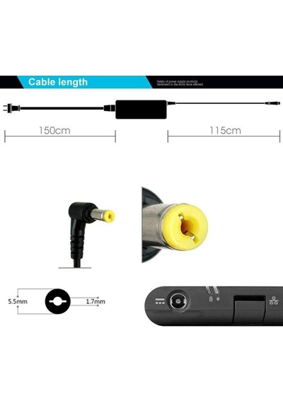 Acer Uyumlu Notebook Adaptörü Şarj Aleti 19V 3.42A 5.5x1.7Mm