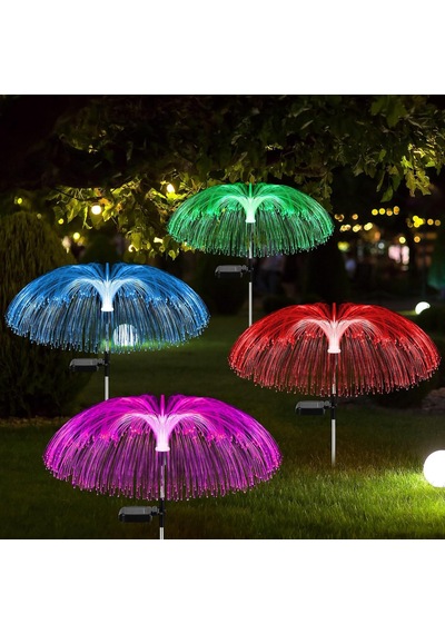 Robeve Rgb Bahçe Aydınlatması Direk Solar Aydınlatma Denizanası Güneş Enerjili Aydınlatma Led Işık 7 Renk 1 Adet