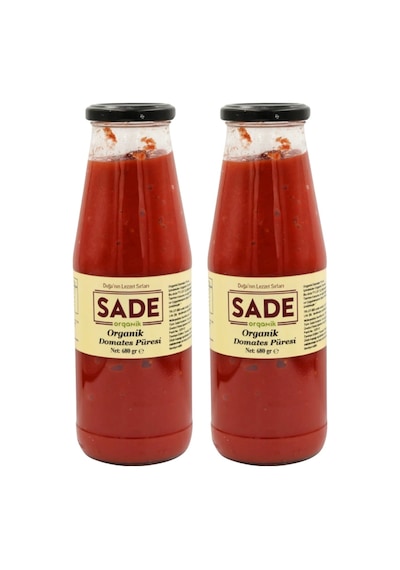Sade Organik Domates Püresi 680 Gr. 2 Li Paket