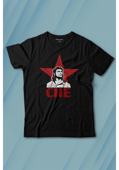Kendim Seçtim Ernosto Che Guevara Red Star Kırımızı Yıldız Baskılı Tişört Çocuk T-shirt 001