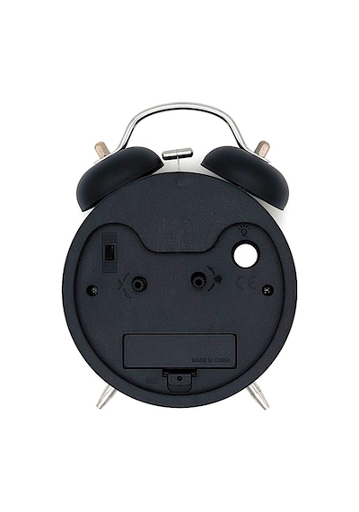 Valkyrie 16cm Büyük Boy Akar Saniyeli Alarm Çalar Saat - Nostaljik Masa Saati Siyah