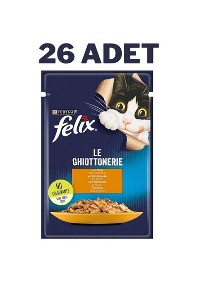 Felix Tavuklu Yetişkin Kedi Konservesi Pouch 26x85 Gr