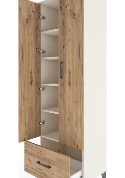 Hyperion Dolap 5 Raflı Tek Çekmeceli 2 Kapaklı 60x44x195 Aytaşı-çam Aytası