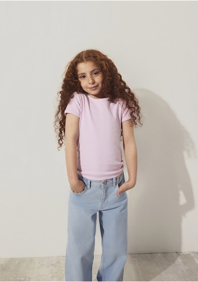 Mavi - Fitilli Pembe Basic Tişört 7610260-86953 Pembe
