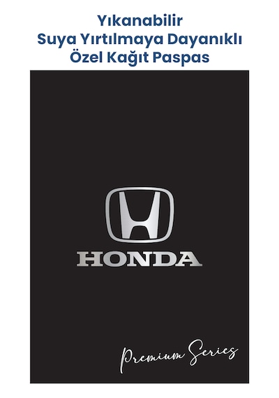 Yıkanabilir Honda Oto Paspas Kağıdı Siyah Gümüş Baskı 50 Adet
