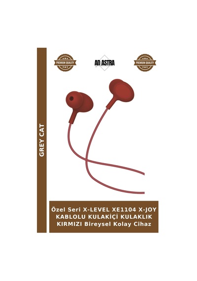 Özel Seri X-level Xe1104 X-joy Kablolu Kulakiçi Kulaklık Kırmızı Bireysel Kolay Cihaz