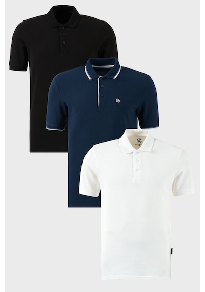Buratti Erkek T Shirt 590211827s3 Siyah-beyaz-indigo Indigo - Beyaz