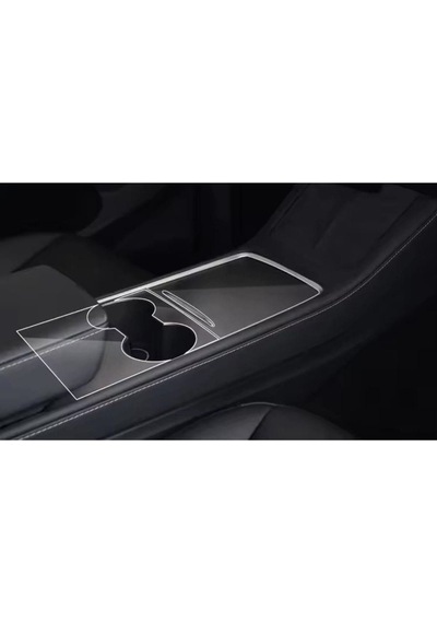 Tesla Model Y Bardaklık Ve Merkezi Konsol Uyumlu Mat Tpu Koruyucu