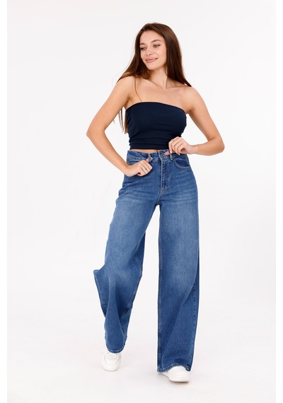 Eseclass Mavi Yıkama Kadın Yüksek Bel Baggy Jean Mavi Mavi Eseclass Mavi Yıkama Kadın Yüksek Bel Baggy Jean Mavi Mavi