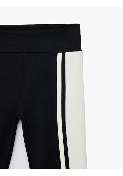 Koton Beli Lastikli Slim Fit Viskon Karışımlı İspanyol Paça Tayt Antrasit 7wkg40150ak