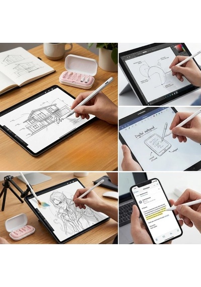 6 Adet Farklı Uçlı Universal Dokunmatik Kalem Ucu Tablet Ve Telefon Uyumlu Stylus Pen Yedek Başlıkları Diğer
