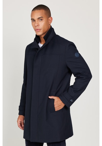 Ac&Co / Altınyıldız Classics Erkek Lacı Standart Fit Normal Kesim Dik Yaka Yünlü Desenli Kaban Lacivert Ac&Co / Altınyıldız Classics Erkek Lacı Standart Fit Normal Kesim Dik Yaka Yünlü Desenli Kaban Lacivert