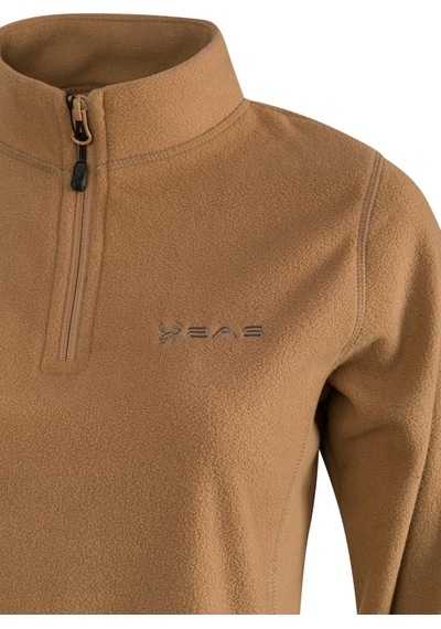 2as Camila Kadın Yarım Fermuarlı İnce Polar Sweatshirt Camel Camel