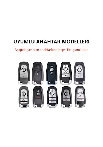 Ford Tourneo Explorer Mustang Fusion Mondeo Amarok Ranger Parlak Tpu Anahtar Kılıfı Kırmızı
