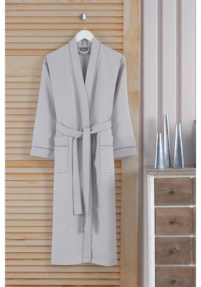 Varol Dama Serisi Kimono Yaka Pike Bornoz Sabahlık Pudra-l/xl Pudra
