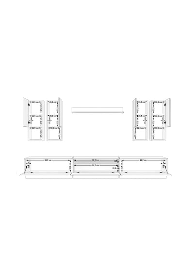 Decoraktiv Trendstyle 8das Mdf Tv Ünitesi Tv Sehpası Beyaz - Antrasit