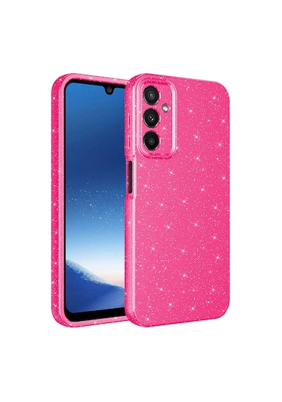 Galaxy Uyumlu A25 Kılıf Kamera Korumalı Simli Silikon Üstün Koruma Pazarplus Pembe Koyu