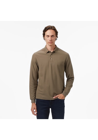 Nautica Erkek Kahverengi Classic Fit Uzun Kollu Polo Yaka T-shirt 026 K57351t Kahverengi