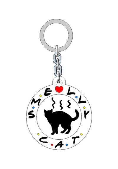 Friends Dizisi Smally Cat Logo Anahtarlık Anahtar Süsü Çok Renkli