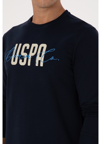 U.S. Polo Assn. Erkek Regular Fit Bisiklet Yaka Lacivert İnce Sweatshirt 50315570-VR033