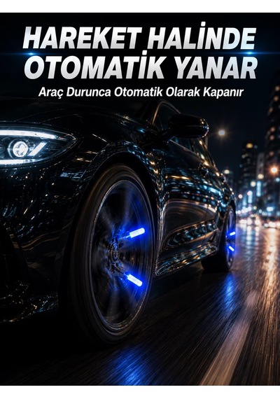 Hareketle Yanan Led Sibop Işığı 4'lü Araç Lastik Lambası 1