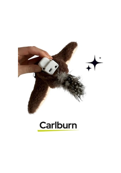Premium Avcılık İçgüdüsünü Ortaya Çıkaran Kanat Çırpan Sesli Usb Şarjlı Peluş Uçan Kuş Oyuncak