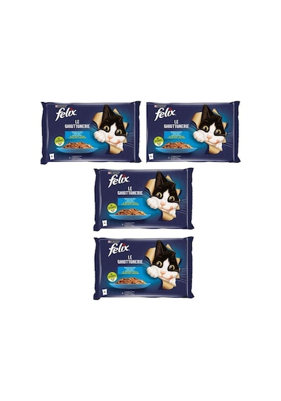 Purina Felix Multipack Somonlu ve Ton Balıklı Yetişkin Kedi Maması 4'lü 4 x 85 G