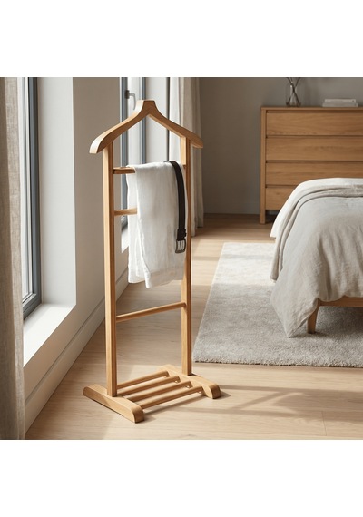 Gündays Home Tekli Dilsiz Uşak Naturel Masif Gürgen Ağacı El Yapımı Askılık Natural