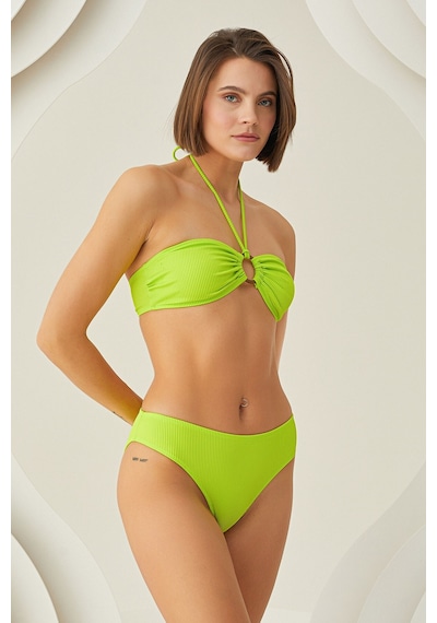 Loya Kadın Yeşil Reps Basic Tek Alt Bikini