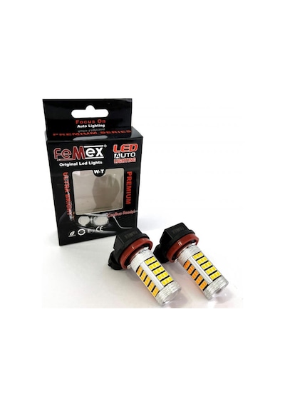 Eco H9 Sis Farı Led Ampul 66 Ledli Mercekli Turuncu
