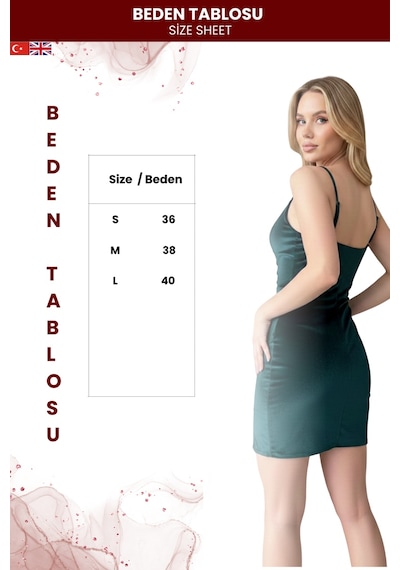 Zedefx Kadın İnce Askılı Kadife Elbise Yeşil