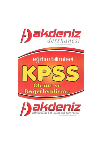 Akdeniz Dershanesi Eğitim Bilimleri Kpss Ölçme Ve Değerlendirme