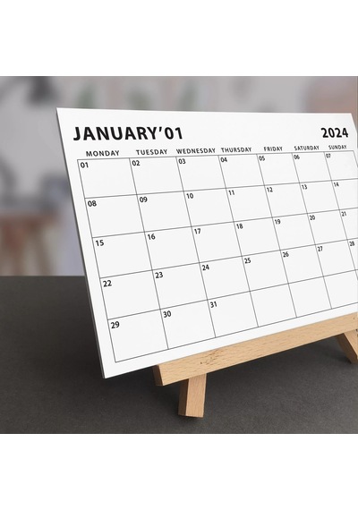 2027 Masa Takvimi, Ahşap Şövale Masa Takvimi, Aylık Planlamalı Takvim, 2027 Takvim, Yapılacaklar Lis