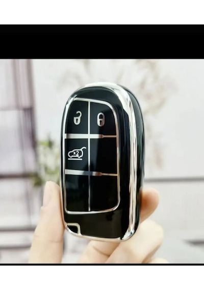 Gma Keys Lüx Fiat Egea Cross 500x Uyumlu 500l 3 Buton Nano Anahtar Kılıfı Siyah Gümüş Silver Renk