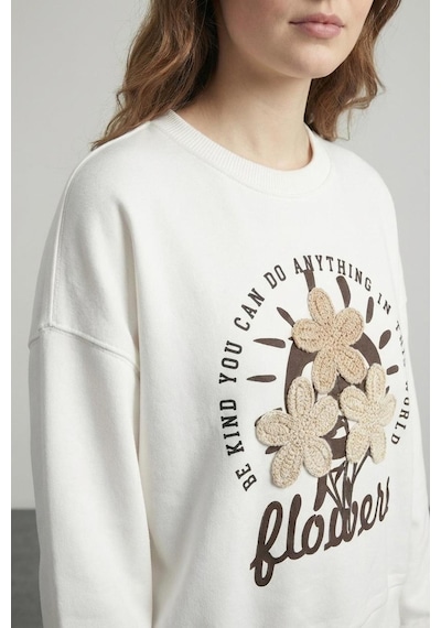 Quzu 26yswt01647 Patch Detaylı Kadın Sweatshirt Ekru