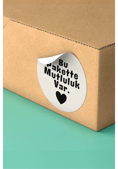 Bu Pakette Mutluluk Var Sticker 3x3cm St2309 Çok Renkli