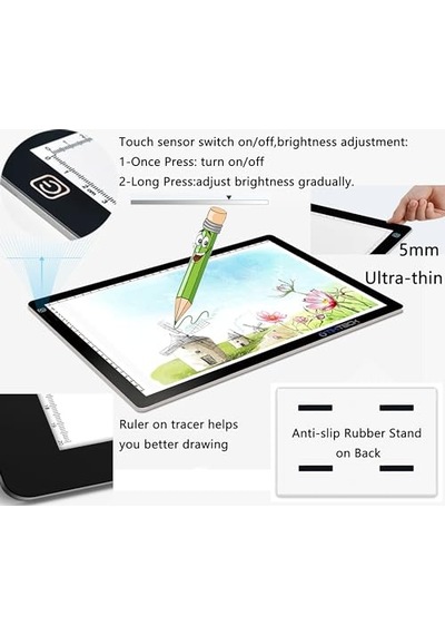 Ultra-thin Portable Led Light Box Tracer Usb Power Cable Dimmable Brightness Led Tracing Diğer