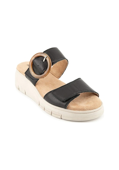 Hush Puppies Pigem 625207 Hakiki Deri Kadın Terlik Siyah Siyah